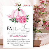 Fall Liebe Rosa Kürbis Rustikales Brautparty Einladung