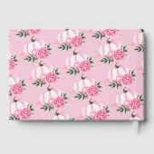 Fall Liebe Rosa Kürbis Rustikales Brautparty Gästebuch (Rückseite)