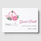Fall Liebe Rosa Kürbis Rustikales Brautparty Gästebuch (Vorderseite)
