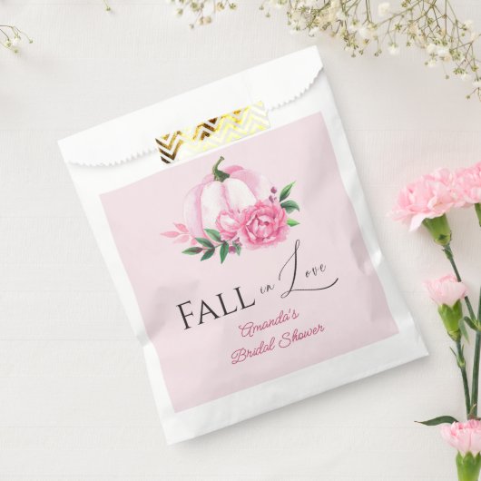 Fall Liebe Rosa Kürbis Rustikales Brautparty Geschenktütchen (Versiegelt)