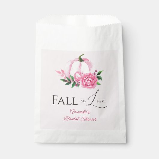 Fall Liebe Rosa Kürbis Rustikales Brautparty Geschenktütchen (Vorderseite)