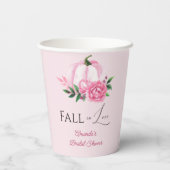 Fall Liebe Rosa Kürbis Rustikales Brautparty Pappbecher (Rückseite)