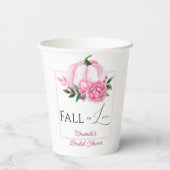 Fall Liebe Rosa Kürbis Rustikales Brautparty Pappbecher (Rückseite)