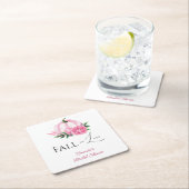 Fall Liebe Rosa Kürbis Rustikales Brautparty Rechteckiger Pappuntersetzer (Vor Ort)