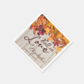 Fall Liebe Rustikales Holz Herbst verlässt Brautpa Serviette (Ecke)