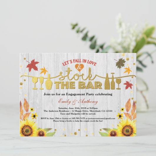 Fall Liebeauf lager das Bar-Party Einladung (Stehend Vorderseite)