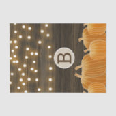 Fall Lights & Pumpkins Monogram Letter Initial Seidenpapier (Vorderseite)