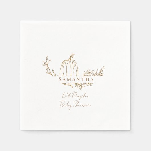 Fall Li'l Pumpkin Baby Dusche Serviette (Vorderseite)