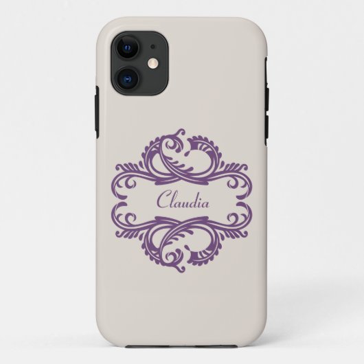 Fall "lila Chic Damask BT iPhone 5" Case-Mate iPhone Hülle (Rückseite)