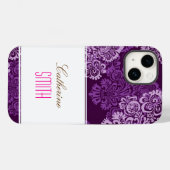 Fall lila Damask iPhone 4 Case-Mate iPhone Hülle (Rückseite (Horizontal))
