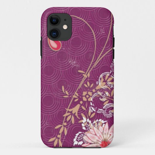 Fall lila floral iPhone iPad iPod Razr Case-Mate iPhone Hülle (Rückseite)