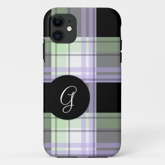 Fall lila Green Black Kariert Monogram iPhone 5 Case-Mate iPhone Hülle (Rückseite)