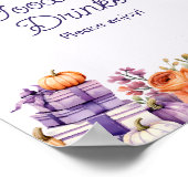 Fall Lila Pumpkin Baby Dusche Ernährung & Getränke Poster (Ecke)