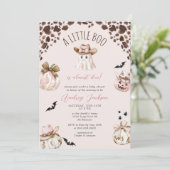 Fall Little Boo Girl Cowgirl Western Babydusche Einladung (Stehend Vorderseite)