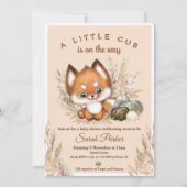 Fall Little Fox Baby Dusche Einladung (Vorderseite)