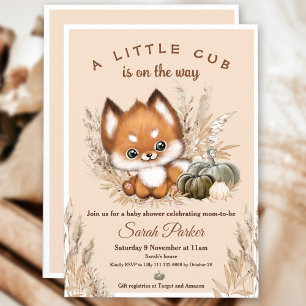 Fall Little Fox Baby Dusche Einladung