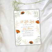 Fall Little Ladybug Greenery Baby Shower Einladung