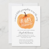 Fall Little Pumpkin Autumn Wassercolor Kinderdusch Einladung (Vorderseite)