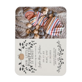 Fall Little Pumpkin Baby Birth Announcement Magnet