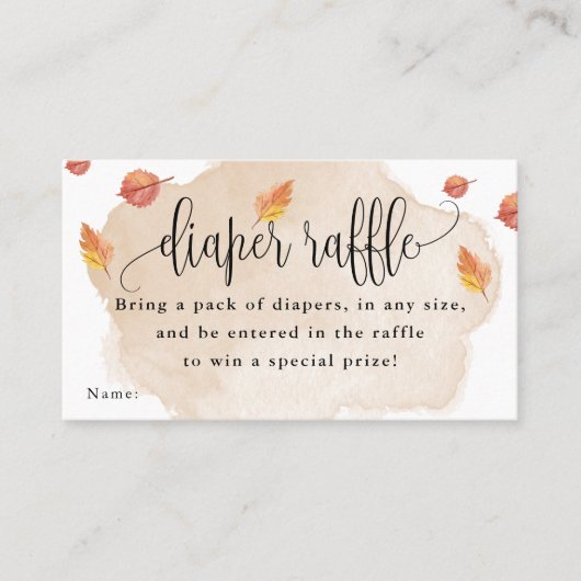 Fall Little Pumpkin Baby Diaper Raffle Ticket (Vorderseite)