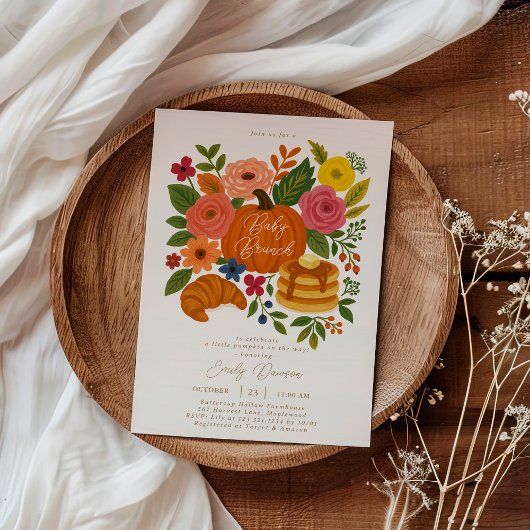 Fall Little Pumpkin Baby Duschbrunch Einladung