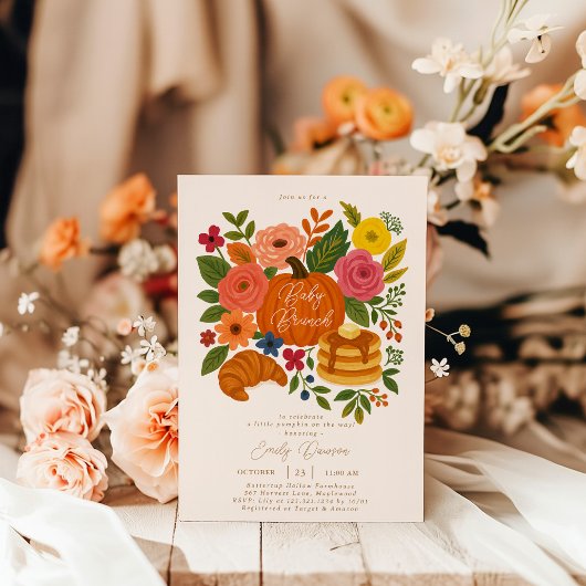 Fall Little Pumpkin Baby Duschbrunch Einladung