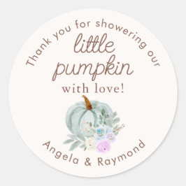 Fall Little Pumpkin Baby Dusche Danke Runder Aufkleber