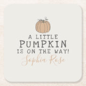 Fall Little Pumpkin Baby Dusche Dekoration Rechteckiger Pappuntersetzer (Vorderseite)