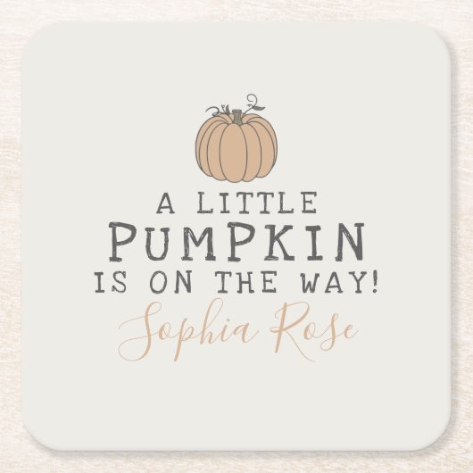 Fall Little Pumpkin Baby Dusche Dekoration Rechteckiger Pappuntersetzer (Vorderseite)