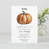 Fall Little Pumpkin Baby Dusche Einladung (Stehend Vorderseite)