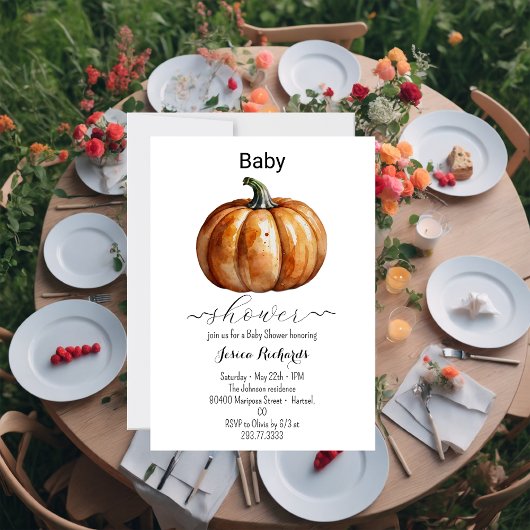Fall Little Pumpkin Baby Dusche Einladung