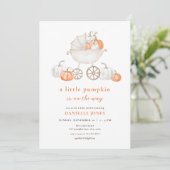 Fall Little Pumpkin Baby Dusche Einladung (Stehend Vorderseite)