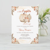 Fall Little Pumpkin Baby Dusche Einladung (Stehend Vorderseite)