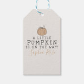 Fall Little Pumpkin Baby Dusche Gefallen Geschenkanhänger (Vorderseite)