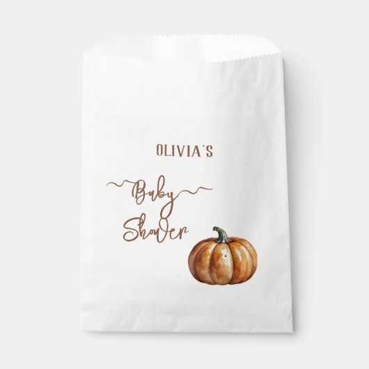 Fall Little Pumpkin Baby Dusche Geschenktütchen (Vorderseite)