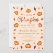 Fall Little Pumpkin Baby Dusche | Neutral Einladung (Vorderseite)