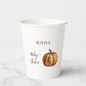 Fall Little Pumpkin Baby Dusche Pappbecher (Rückseite)