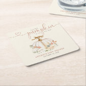 Fall Little Pumpkin Baby Dusche Rechteckiger Pappuntersetzer (angewinkelt)