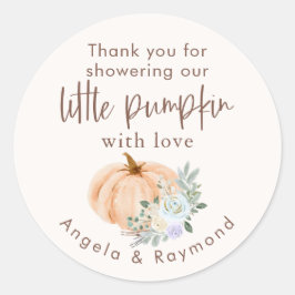 Fall Little Pumpkin Baby Dusche Runder Aufkleber