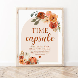Fall Little Pumpkin Baby Dusche Time Kapseluntersc Poster