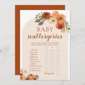 Fall Little Pumpkin Baby Shooting Scattegories Gam Einladung (Vorne/Hinten)