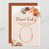 Fall Little Pumpkin Baby Shower Zeichnete das Baby Einladung (Vorne/Hinten)