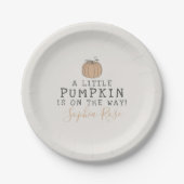 Fall Little Pumpkin Babydusche Pappteller (Vorderseite)