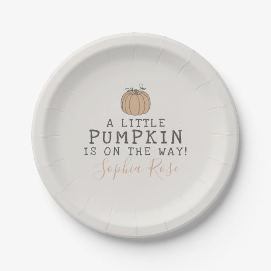 Fall Little Pumpkin Babydusche Pappteller (Vorderseite)