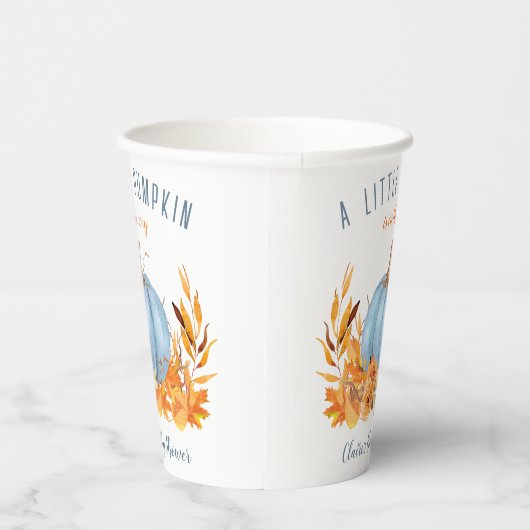 Fall Little Pumpkin Blue Boy Baby Shooting Paper C Pappbecher (Rechts)