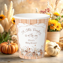 Fall Little Pumpkin Boho Floral Baby Shower Pappbecher
