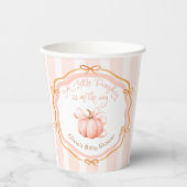Fall Little Pumpkin Bow Floral Baby Shower Pappbecher (Vorderseite)
