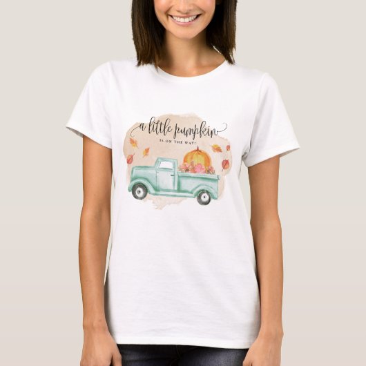 Fall Little Pumpkin Farm Truck, Mama zu sein T-Shirt (Vorderseite)