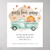 Fall Little Pumpkin Farm Truck schätzen wie viele  Poster (Vorne)
