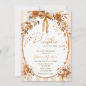 Fall Little Pumpkin Floral Bow Baby Dusche Einladung (Vorderseite)